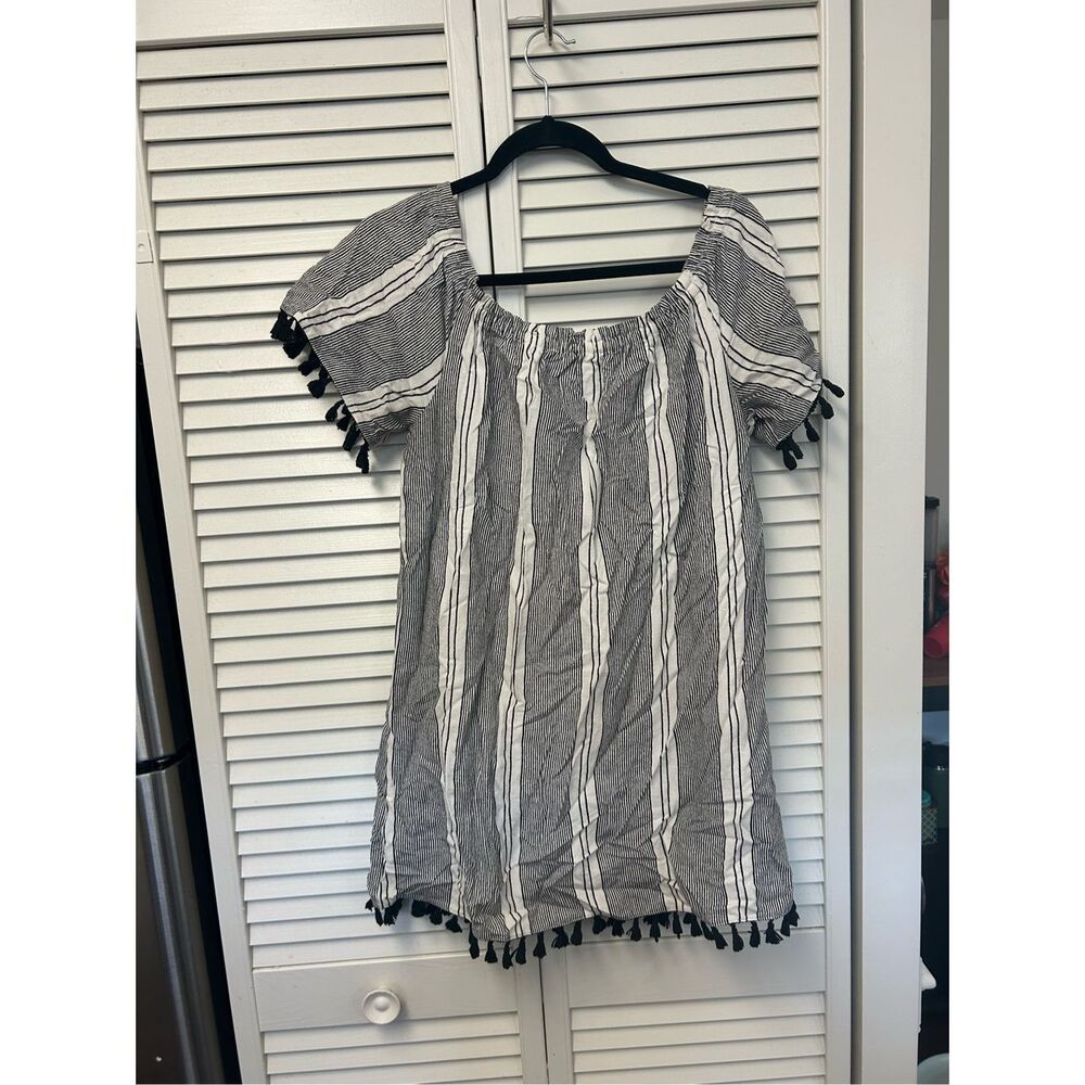 Heartloom Black White Stripe Dress, Sz Small, +